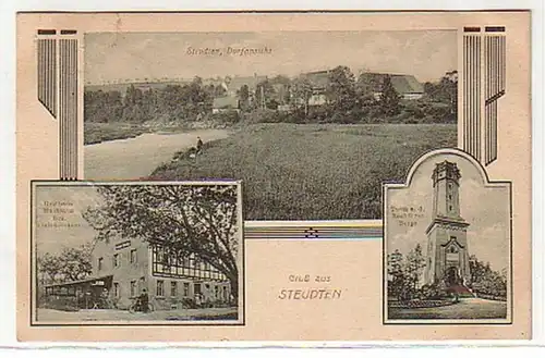10061 Mehrbild Ak Gruß aus Steudten Gasthaus 1925