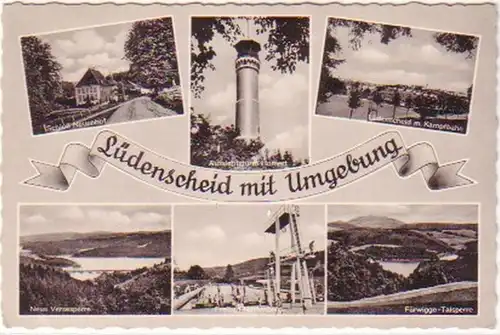 10059 Multi-image Ak Lüdenscheid avec environs vers 1950