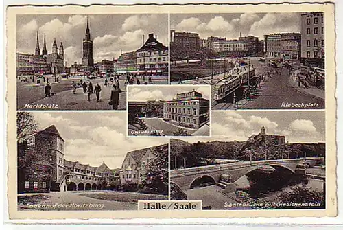 10041 Mehrbild Ak Halle Riebeckplatz usw. 1939