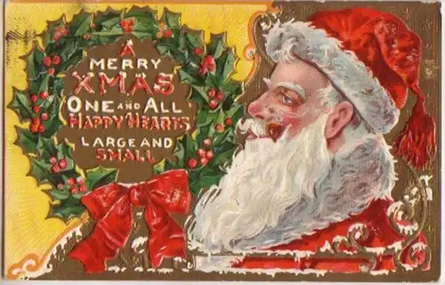 10027 Präge Ak mit Weihnachtsmann Motiv 1908