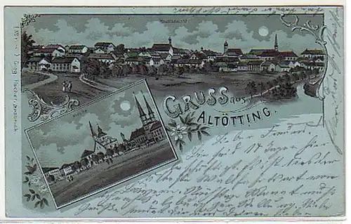 099998 Carte de la Lune Salutation de Altötting 1900