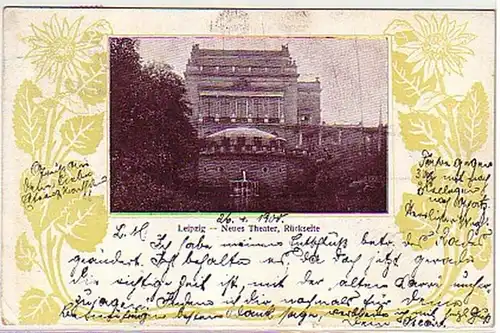 09992 Ak Leipzig Nouveau théâtre Au dos 1900