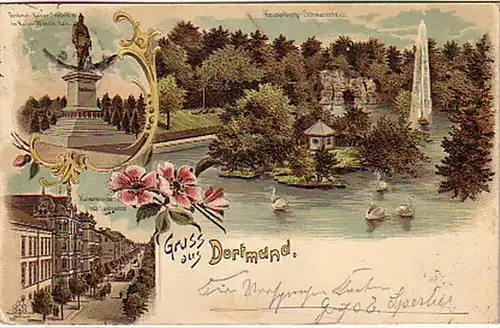 0998 Ak Lithographie Gruss de Dortmund 1900
