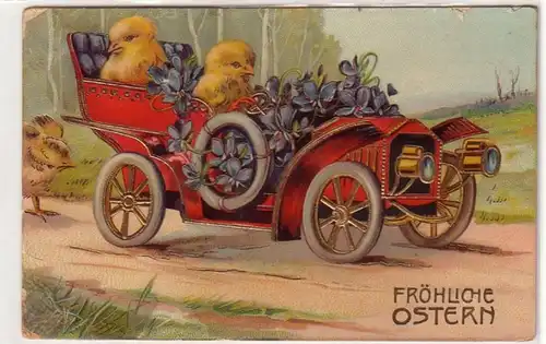 09978 Oster Ak 2 Küken fahren Automobil 1909