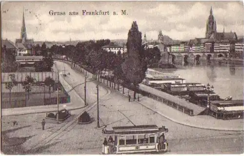 09970 Ak Gruss aus Frankfurt/ Main mit Schwimmbad 1906