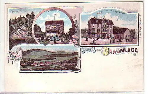 09969 Ak Lithographie Gruß aus Braunlage i.H. um 1900