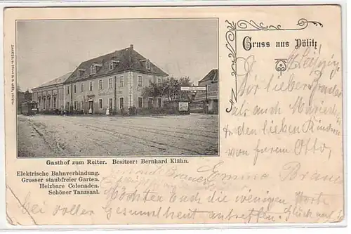 09965 Ak Gruß aus Dölitz Gasthof zum Reiter 1900