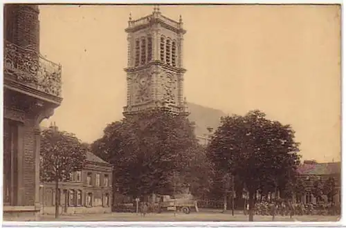 09960 Poste de terrain Ak Carvin France Église 1917