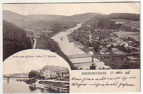 09953 Ak Bodenwerder Hotel à l'ancre d'or 1906
