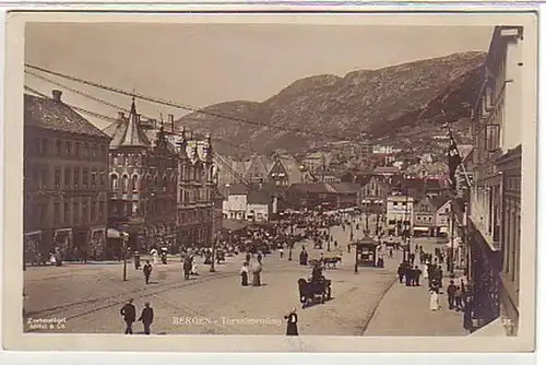 09940 Ak Bergen Norvège Torvalmending vers 1920