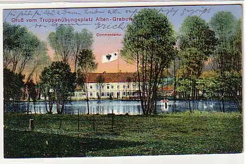 09920 Ak Salutation du terrain d'entraînement des troupes Altengrabow 1916