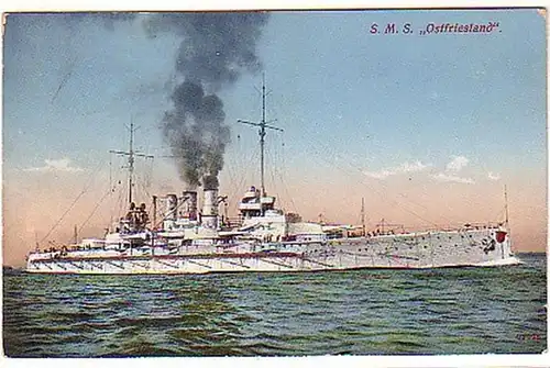 09918 Ak deutsches Kriegsschiff S.M.S Ostfriesland 1912