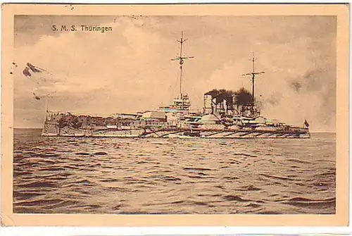 09917 Ak navire de guerre allemand S.M.S "Thüringen" 1913