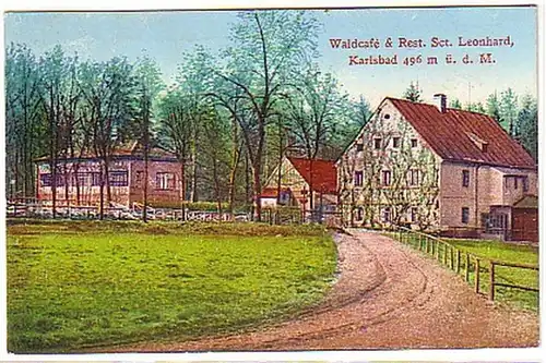09886 Ak Karlovy Vary Waldcafe & Rest. Sct. Leonhard 1928