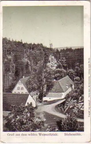 09885 Ak Gruß aus dem wilden Weisseritztale 1908