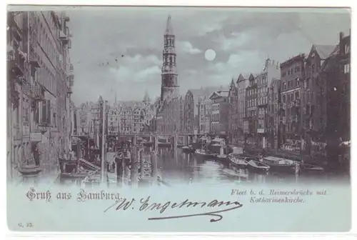 09874 Carte de la Lune Grey de Hambourg Fleet 1899
