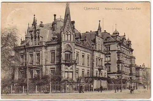 09868 Ak Chemnitz Albertstraße Carolahotel 1906