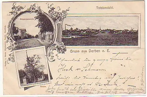09863 Mehrbild-Ak Gruss aus Derben a.E. 1917