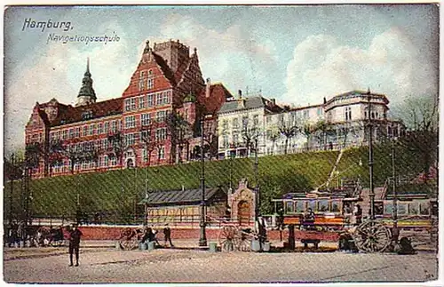 09860 Ak Hamburg Navigationsschule um 1910