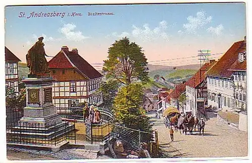 09857 Ak St. Andreasberg dans la Harz Breitstrasse vers 1910