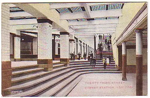 09847 Ak New York station de métro 23ème rue vers 1920