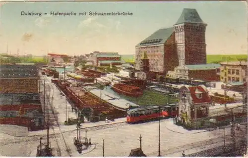 09773 Ak Duisburg Pont du port de Cygne 1930