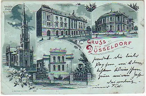 09736 Carte de la Lune Greuss de Düsseldorf 1899