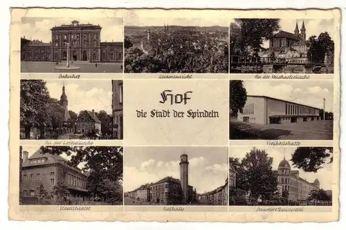 09733 Mehrbild Ak Hof die Stadt der Spindeln um 1940