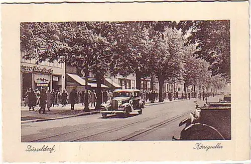 09722 Ak Düsseldorf Königsalle avec des voitures vers 1940