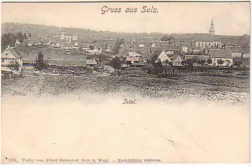 09708 Ak Gruss aus Sulz Totalansicht um 1900