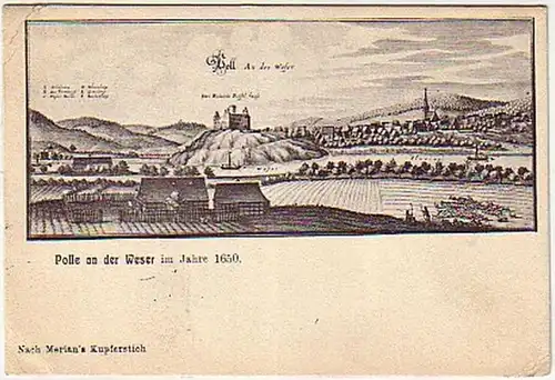 09672 Feldpost Ak Polle à la Weser 1915