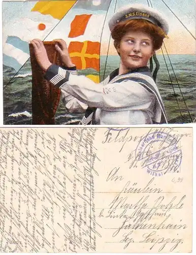 09653 Feldpost Ak S.M.S. Elsass um 1915