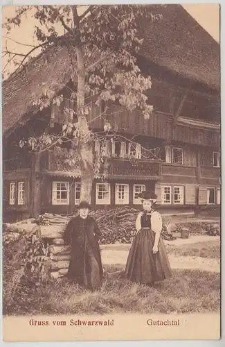 09651 Ak Gruss vom Schwarzwald Gutachtal 1912