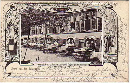 09603 Ak Gruß von der Salzquelle in Magdeburg 1901