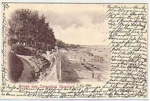 099595 Ak Salutation de la mer Baltiquebad Niendorf 1900