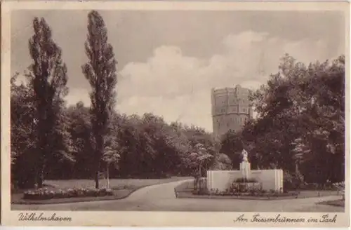 09582 Ak Wilhelmshaven Am Friesenbrunnen im Park 1942