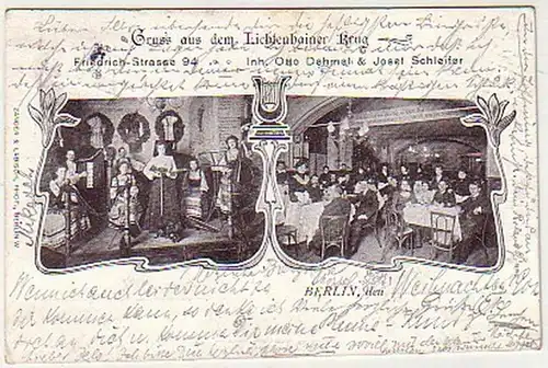 09571 Ak Salutation de la Lichtenhainer Krug Berlin 1902