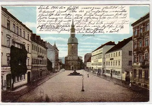 09568 Ak Schandau Marktplatz 1904