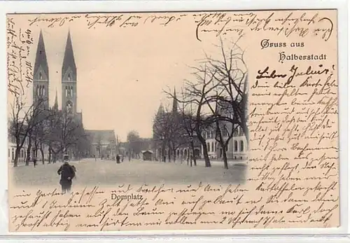 09567 Ak Gruss aus Halberstadt Domplatz 1902