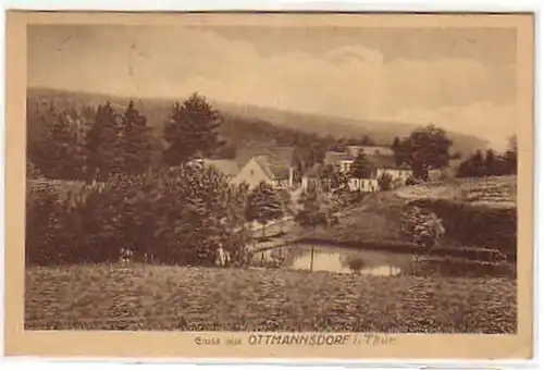 0955 Ak Salutation de Ottmannsdorf en Thuringe 1921
