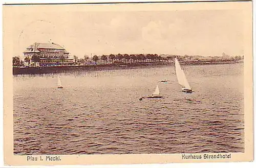 09553 Ak Plau in Meckl. Kurhaus Strandhotel 1930