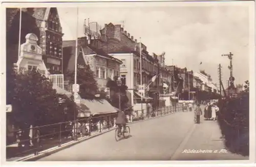 09545 Ak Rüdesheim sur le Rhin Vue de la route 1928