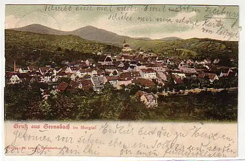 09541 Ak Gruss de Gernsbach dans le Murgtal 1903