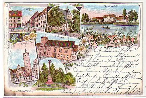 09537 Ak Lithographie Gruß aus Zörbig 1897