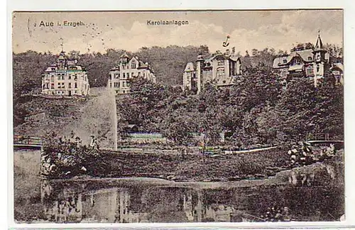 09518 Ak Aue im Erzgebirge Karolaanlagen um 1910