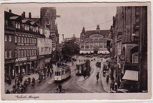09489 Ak Erfurt Anger avec pharmacie vers 1940