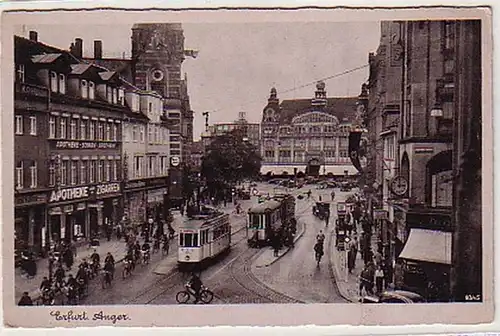 09489 Ak Erfurt Anger mit Apotheke um 1940