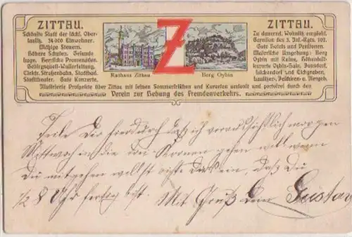 09488 Ak Zittau Mairie et Berg Oybin 1905
