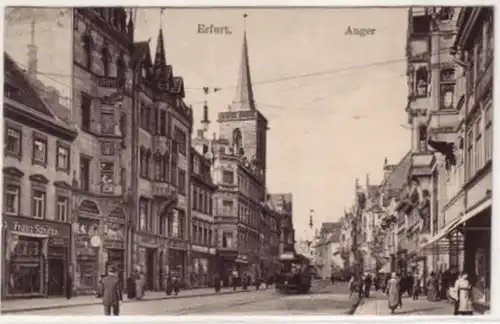 09478 Feldpost Ak Erfurt Anger mit Straßenbahn 1916