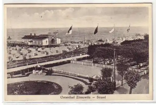 09476 Ak Ostseebad Zinnowitz Strandansicht 1930